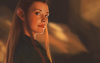 Haotian Zhou, Tauriel portrait, Detailed artwork, Artistic HD wallpaper