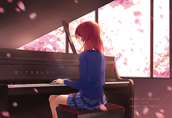 Maki Nishikino Love Live, love-live, anime-girl, anime, artist, artwork, digital-art, piano HD wallpaper