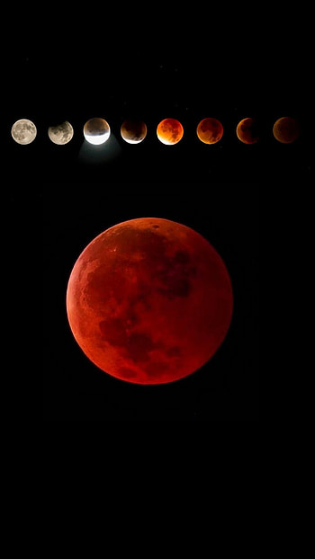 Impressive lunar eclipse, Astronomical beauty, Celestial allure, Night skies' wonder HD phone wallpaper