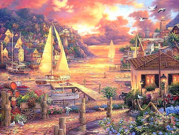 Catching Dreams, oceans, birds, attractions in dreams, paintings, summer, love four seasons, cottages, sailing, nature, flowers, notical HD wallpaper