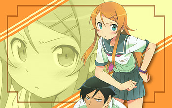 ore no imouto ga konnani kawaii wake ga nai, uniform, blue eyes, kirino, fondo sencillo HD wallpaper