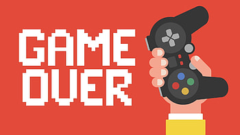 Game Over, Brown background, High definition, Engaging visuals HD wallpaper