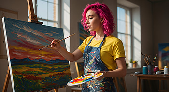 Creative Inspiration: A Ultra of a Woman Artist, woman, Artist, painting, studio, colorful HD wallpaper