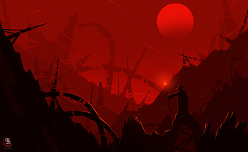 Art, Sun, Silhouette, Glow, Magician, Wizard HD wallpaper
