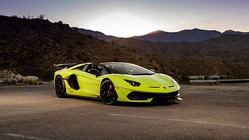 Lamborghini Aventador, SVJ roadster, Green side view, Supercars HD wallpaper