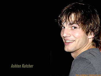Ashton Kutcher, smiling, cute hair, actor, male, handsome HD wallpaper