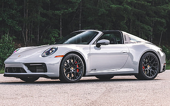 Porsche 911 Targa GTS, roadster, side view, silver coupe, silver 911 Targa GTS, German sports cars, Porsche HD wallpaper
