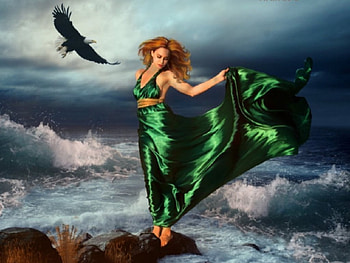 Gone with the Wind, Wind, Woman, green, Fantasy HD wallpaper