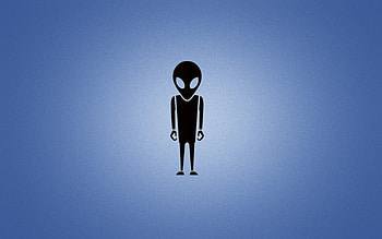 Alien, Vector, Minimalism, Glow, Blue Background, Stranger HD wallpaper