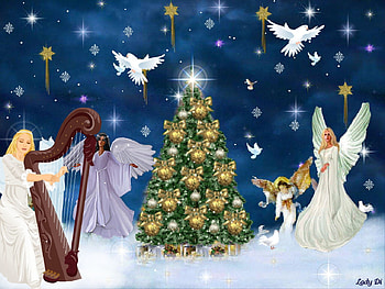 Angelic christmas, winter, holiday, snow, christmas, angel HD wallpaper