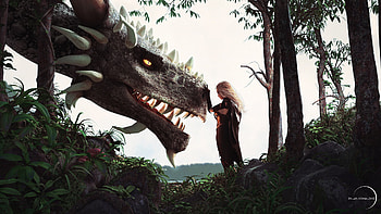 Dragon Queen, artist, artwork, digital-art, artstation, dragon HD wallpaper