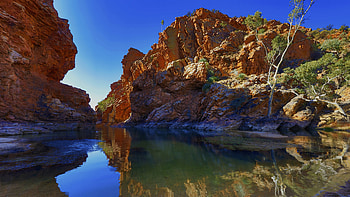 Rocks big, lake, nature HD wallpaper