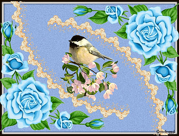 BLUE ROSES WITH BIRD, FLOWERS, FRAMED, , BIRD HD wallpaper