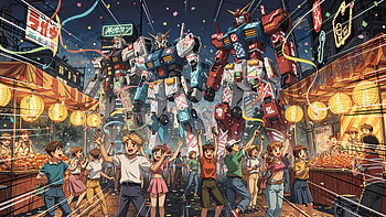 Lantern Festival Mecha Parade —, Giant Robot HD wallpaper