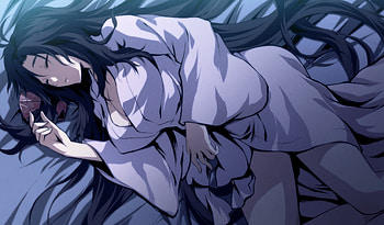 Kajiri Kamui Kagura, night, girl, beautiful, black hair, long hair, sleeping, anime girl, anime, pretty, original, kimono girl, tagme, sexy girl HD wallpaper