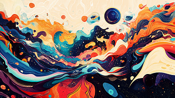 Vibrant Abstract Waves: A Ultra Experience, Abstract, colorful, colorful waves, cosmic landscape, digital painting HD wallpaper