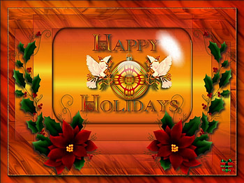 Holiday Happiness, winter, holidays, poinsettia, christmas, ornaments, doves HD wallpaper