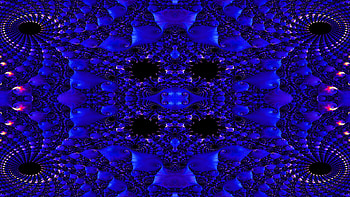 Trippy Psychedelic Fractal, trippy, psychedelic, aesthetic, blue, Abstract, fractal, abstract blue HD wallpaper