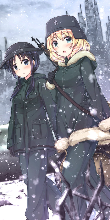 military, winter, snow, Anime, winter anime HD phone wallpaper