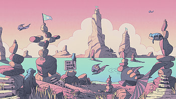 dino, Digital Art, Digital Painting, Illustration, Artwork, Landscape HD wallpaper