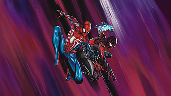 Miles Morales And Spider Man Unite, miles-morales, spiderman, superheroes, artwork, art, digital-art, artist, deviantart HD wallpaper