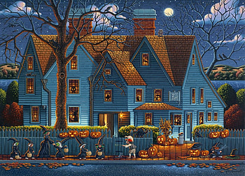 FOLK ART, ART, SPOOK, HOUSE, HALLOWEEN, FOLK HD wallpaper
