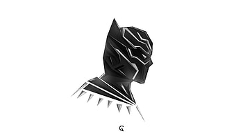 Black Panther Pophead Minimal , black-panther, superheroes, minimalism, minimalist, artist, artwork, digital-art HD wallpaper