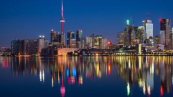 Toronto Skyline at Night, Toronto at Night, High resolution, Night sky HD wallpaper