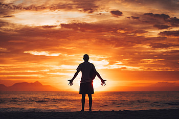 dom, Water, Sunset, Dark, Silhouette, Human, Person, Loneliness HD wallpaper