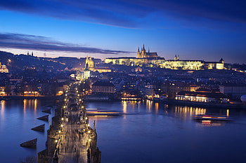 Prague Castle, Charles Bridge, Night lights, Beautiful river HD wallpaper