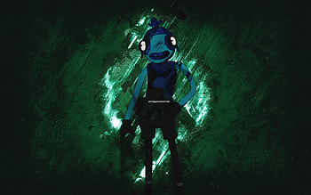 Fortnite Rippley Toona Fish Skin, Fortnite, main characters, green stone background, Rippley Toona Fish, Fortnite skins, Rippley Toona Fish Skin, Rippley Toona Fish Fortnite, Fortnite characters HD wallpaper