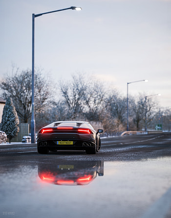 Sports, Lamborghini, Cars, Sports Car, Back View, Rear View, Race, Lamborghini Huracan HD phone wallpaper