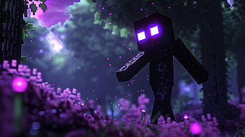 Minecraft Enderman - Mystical Night Forest Ambiance, video game, Minecraft, Enderman HD wallpaper