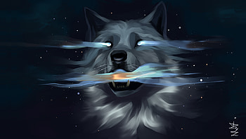 Wolf's muzzle, fantasy, art HD wallpaper