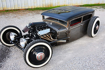 LS-Swapped Ford Model A Sedan, Whitewalls, Chevy Motor, Hotrod, Classic HD wallpaper