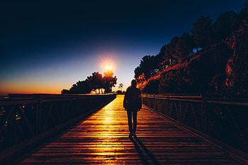 Alone, Sunset, Dark, Silhouette, Loneliness, Lonely HD wallpaper