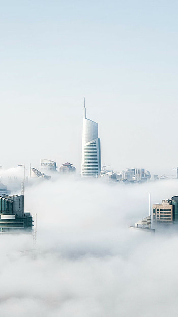 Dubai skyline, Tech city, Digital artwork, Man-made beauty HD phone wallpaper