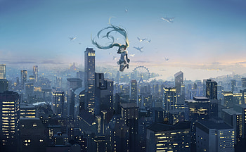 Anime Hatsune Miku Vocaloid, hatsune-miku, anime-girl, anime HD wallpaper