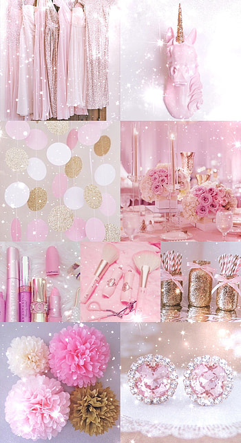 pink, gold, , background, , , glitter, sparkle HD phone wallpaper
