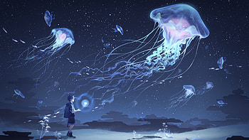 Underwater Jellyfish Dream HD wallpaper