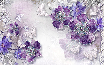 Floral background, butterflies, background, purple, floral, beautiful, flowers HD wallpaper