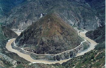 River Bend, river, road, water, rock formation, bending HD wallpaper