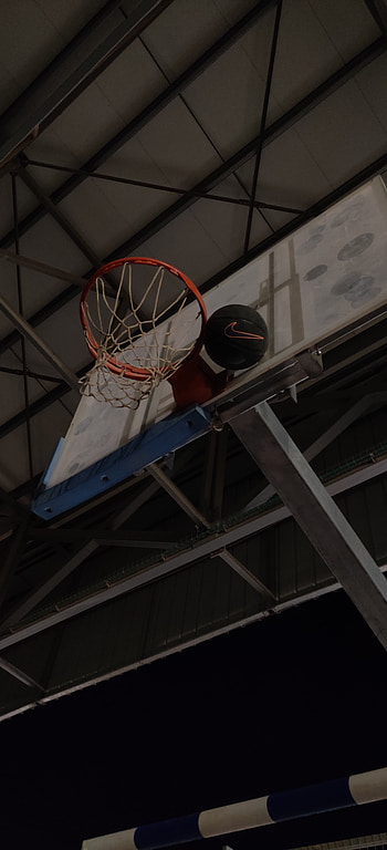 Basketball court, ball HD phone wallpaper