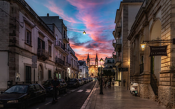 Alberobello, evening, church, Alberobello cityscape, Alberobello panorama, Apulia, Italy HD wallpaper