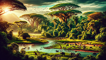 Enchanting Savannah Wildlife, Wildlife, nature, landscape, savanna, river HD wallpaper