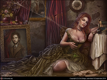 At the threshold, beautiful, clock, , woman HD wallpaper