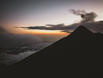Nature, Sunset, Sky, Mountains, Fog HD wallpaper