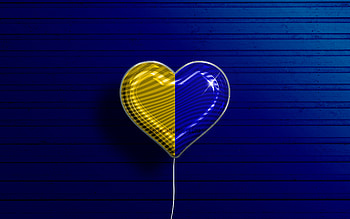 I Love Clare, , realistic balloons, blue wooden background, Day of Clare, irish counties, flag of Clare, Ireland, balloon with flag, Counties of Ireland, Clare flag, Clare HD wallpaper