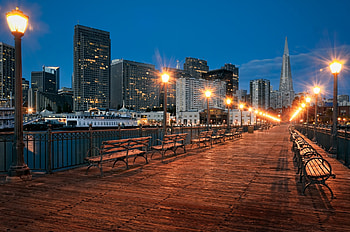 Cities, City, Lights, Lanterns, Stalls, Shops, Walking Bridge HD wallpaper