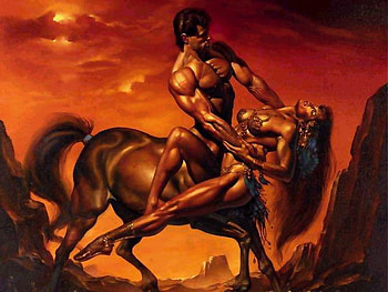 deijaneira and nessus 1988, fiction, fantasy, art, drawing HD wallpaper